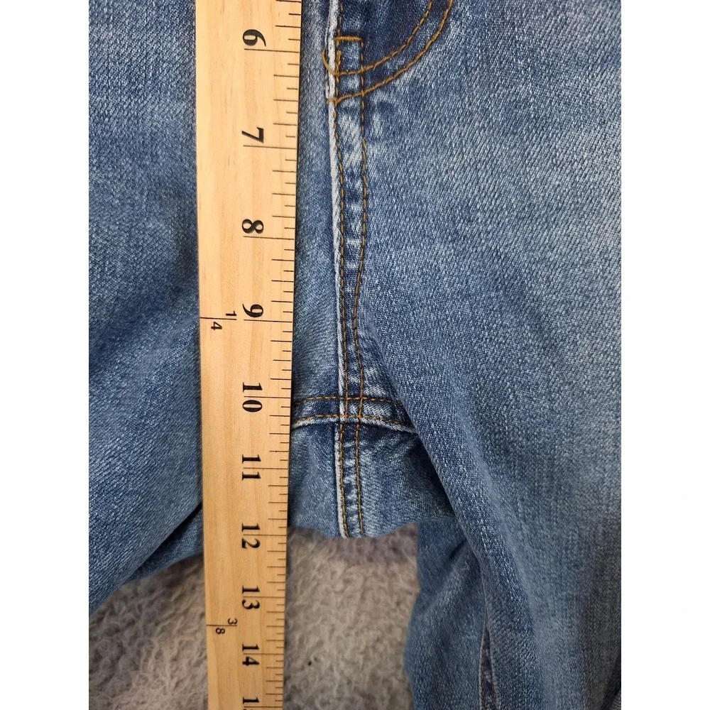 Maurices Jeans Womens 10 Reg (Fits 33x28) Blue Denim Faded Distressed Streetwear